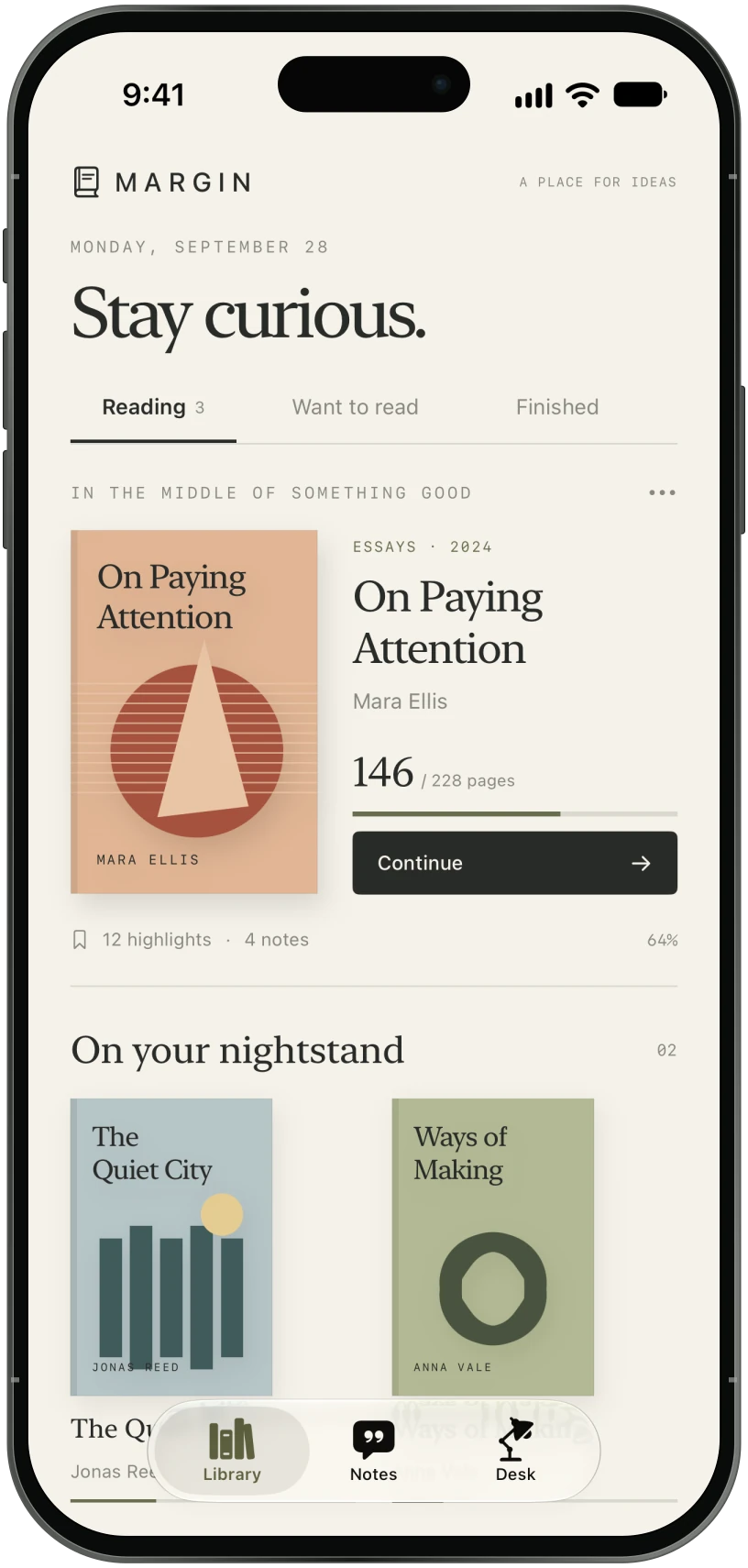 Margin — On your nightstand